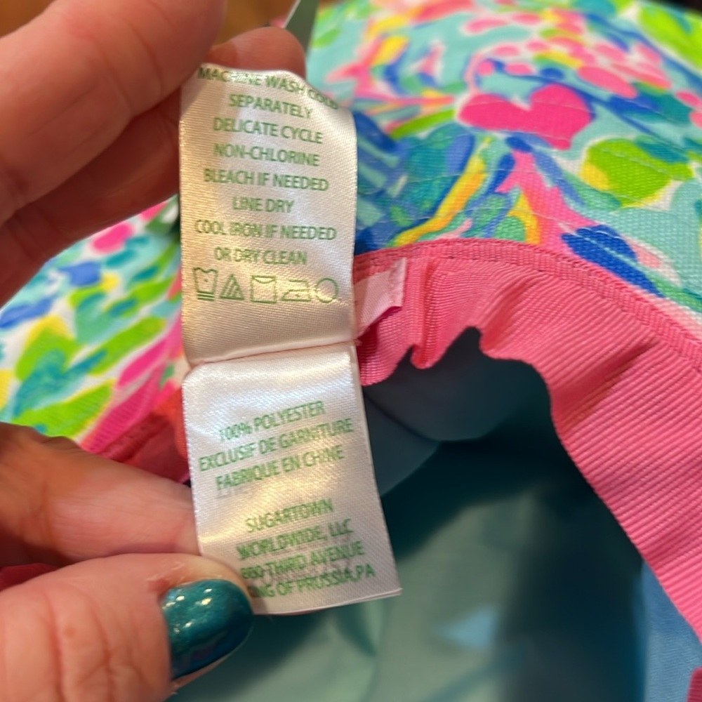 Lilly Pulitzer NWT OS Catch the Wave Beach Sun Hat - Picture 4 of 4